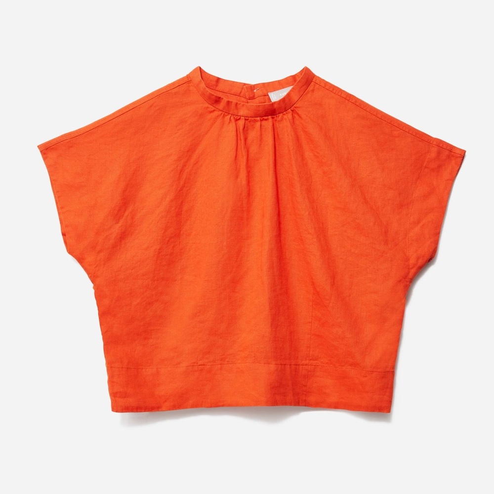 Everlane Women's Linen Drape Top 16 Cayenne